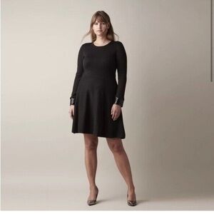 Jason Wu Size S Sequin Cuff Long Sleeve Knit Little Black Dress